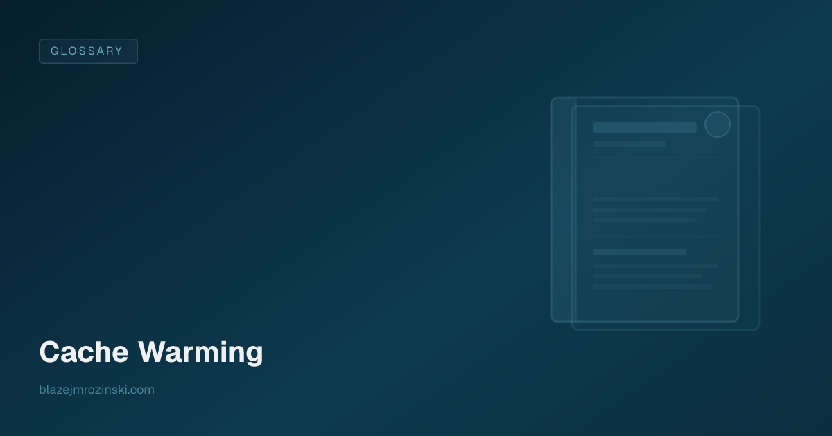 Cache Warming