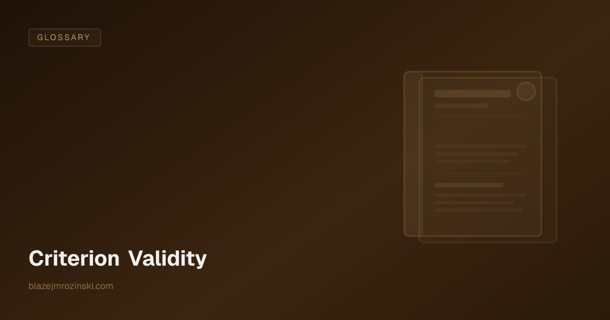 Criterion Validity