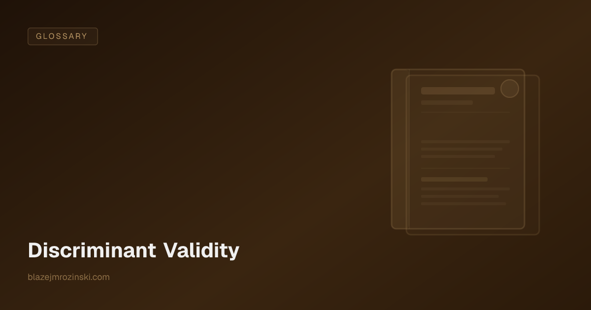 Discriminant Validity