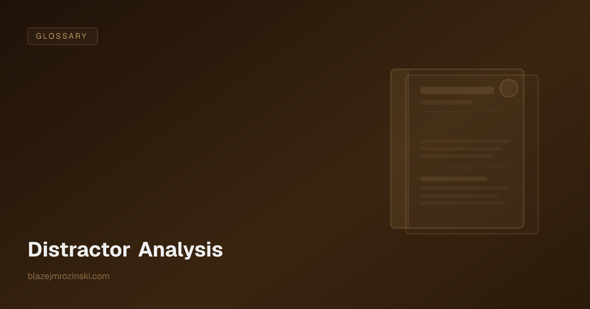 Distractor Analysis