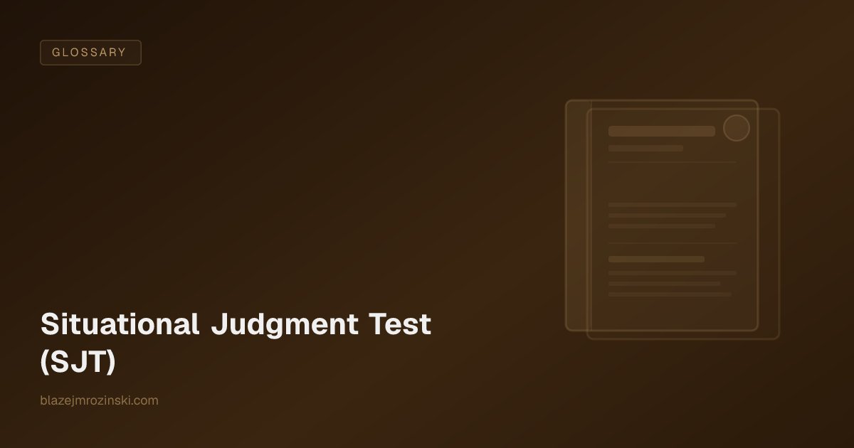 Situational Judgment Test (SJT)