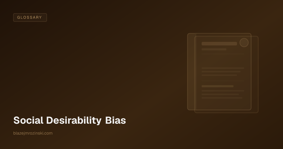 Social Desirability Bias