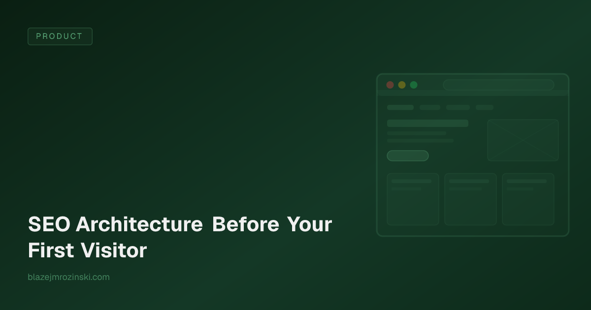 SEO Architecture Before Your First Visitor