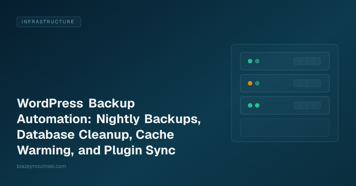 WordPress Backup Automation: Nightly Backups, Database Cleanup, Cache Warming, and Plugin Sync